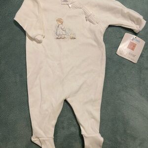 Vintage Carter's White Footie One Piece with Screenprint